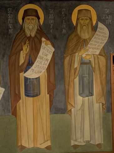 Fresque de Saint Silouane et Saint Sophrony son disciple