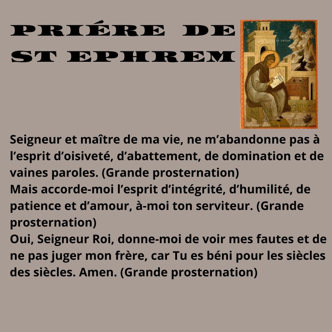 prière de St Ephrem