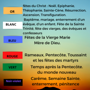 Les couleurs liturgiques et leur signification