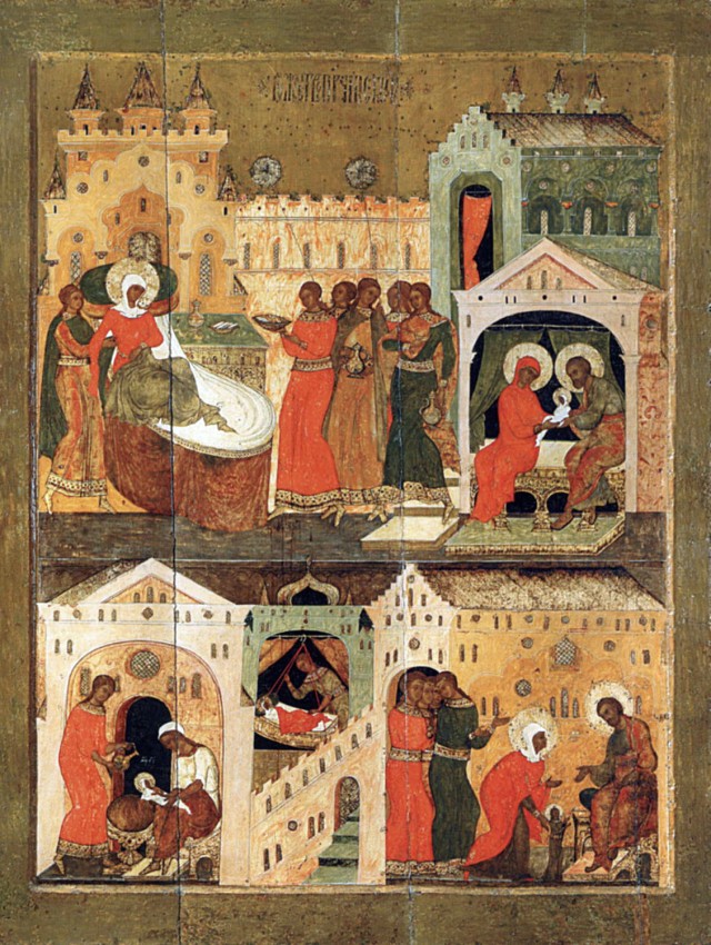 Fête orthodoxe Nativité de la Mère de Dieu. XVI -ème- Musée Roublev